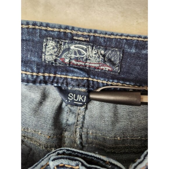 Silver Suki Straight Blue Jeans Womens Western Glove Works Size 29 X 32 - Picture 11 of 15